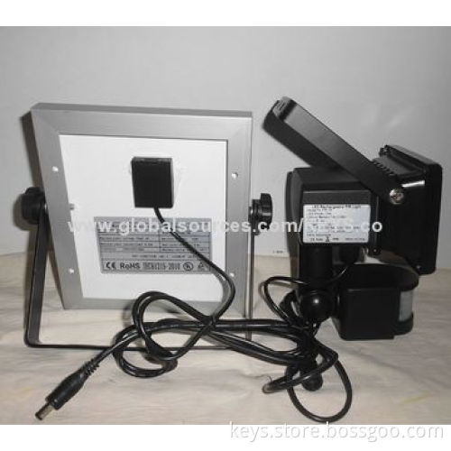 Adjustable PIR 10W Solar Sensor Garden Flood Wall Light with Super Bright Outdoor